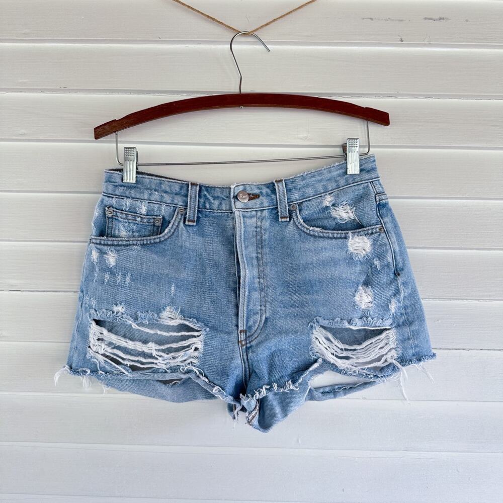 Reformation Women's Denim Jean Slash Shorts EUC 28